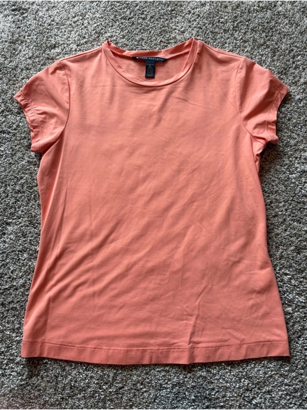 Banana Republic Short-Sleeve Crewneck Tee in Coral Peach